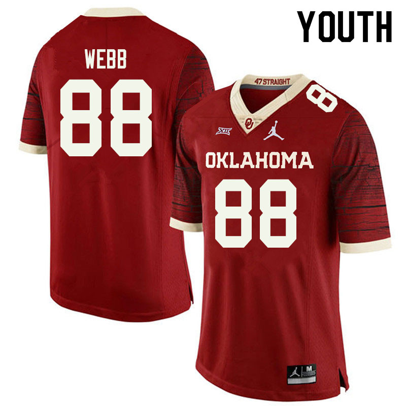 Jordan Brand Youth #88 Jackson Webb Oklahoma Sooners College Football Jerseys Sale-Retro - Click Image to Close